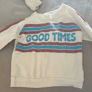 Kids 'Good Times' White and Red Striped Sweatshirt